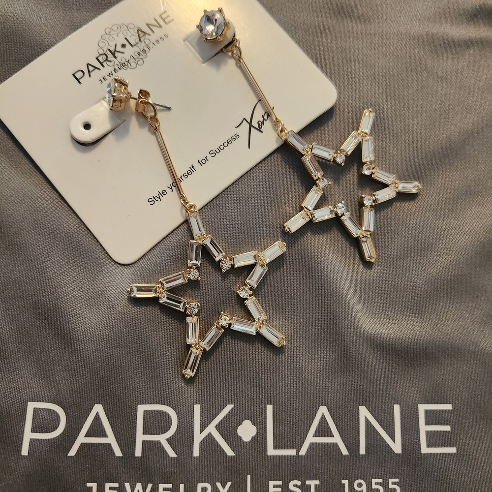 Park Lane Firework Gold and Silver Star Dangle Earrings